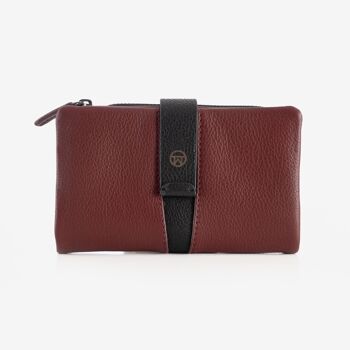 Portefeuille en cuir pour femme, couleur bordeaux, série NAPPA/LEATHER. 9x15cm 1