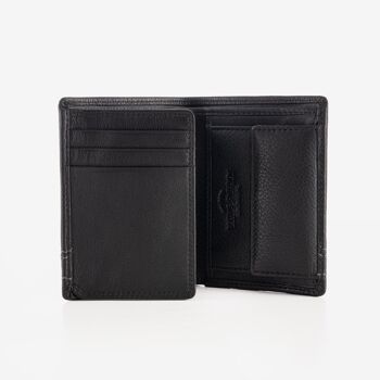 Portefeuille en cuir pour homme, couleur noire, NOUVELLE série DDDM/LEATHER. 8x11cm 2