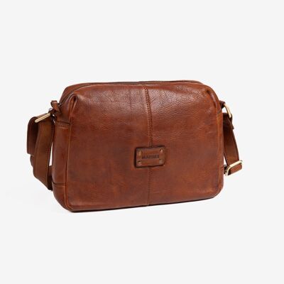 WOMEN'S WASHED LEATHER BAG, LEATHER COLOR. 26x19x08CM