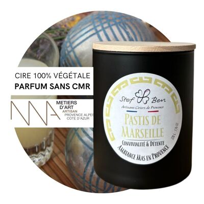 PASTIS DE MARSEILLE scented candle, hand-poured by art wax makers