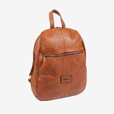 WOMEN'S WASHED LEATHER BACKPACK, LEATHER COLOR. 24x31x09CM