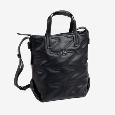 Handbag with shoulder strap, black, Chilwa Series. 28x29x14cm