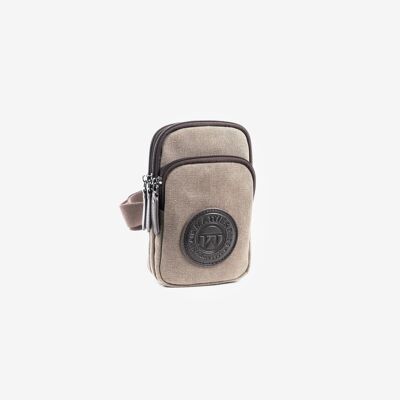 Mobile phone bag for men, brown, Sahara Collection - 11x19x5 cm