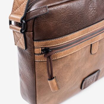 Grand sac pour homme, couleur marron, Collection Combiné - 31x24x6 cm 2