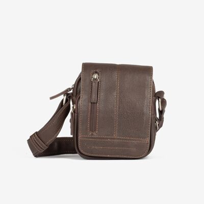 Small shoulder bag, brown, Reporteros Classic Sport Collection - 14x16 cm