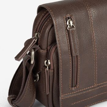 Petit sac à bandoulière, marron, Collection Reporteros Classic Sport - 14x16 cm 3