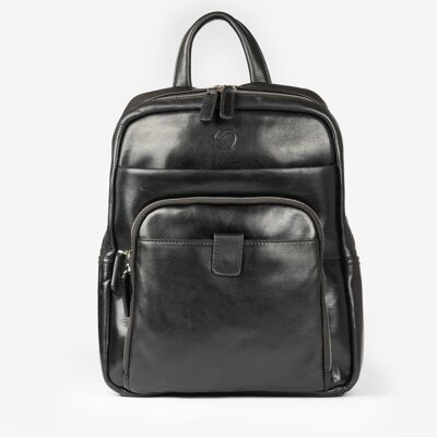 Black leather backpack, Casablanca Leather Collection - 29x36 cm