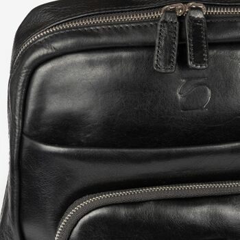 Sac à dos en cuir noir, Casablanca Leather Collection - 29x36 cm 2