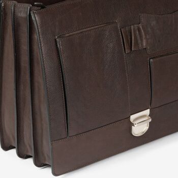 Cartable en cuir marron, Collection Wash Leather - 40,5x32 cm 3