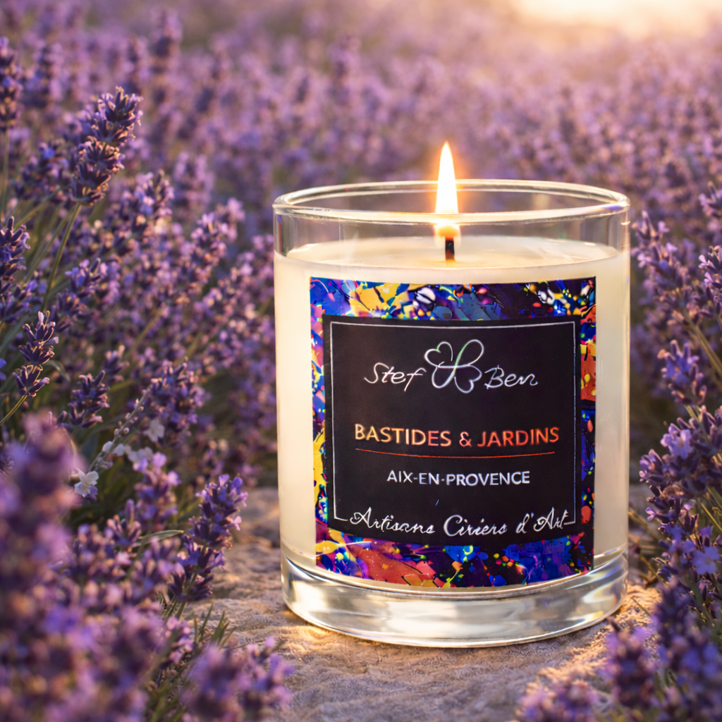 LAVENDER DE PROVENCE scented candle, hand-poured by artistic wax makers