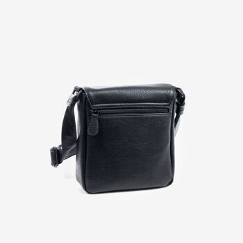 Sac reporter pour homme, coloris noir, Collection Rustique - 19x20x6 cm 3