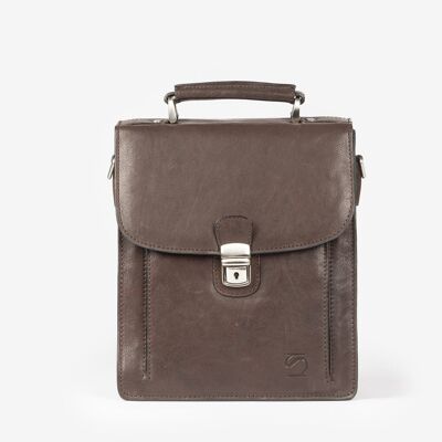 Sac en cuir marron, Collection Wash Leather - 23x27 cm