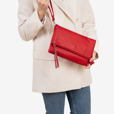 Gefaltete Clutch, Rot, Wallets-Serie - 28x18 cm