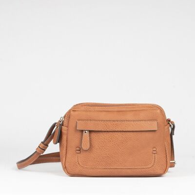 Mini bolso para mujer, color cuero - 20x15x7 cm