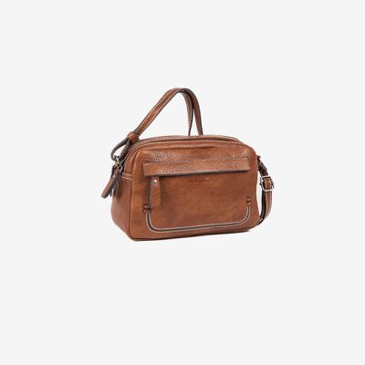 Mini sac pour femme, couleur cuir - 20x15x7 cm
