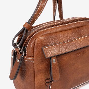 Mini sac pour femme, couleur cuir - 20x15x7 cm 2