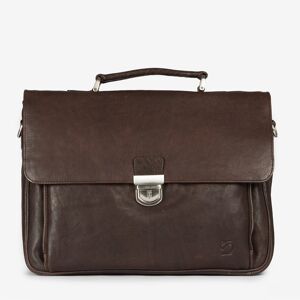 Cartable en cuir marron, Collection Wash Leather - 40x31 cm - Mod.1