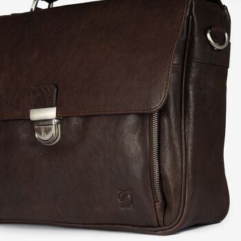 Cartable en cuir marron, Collection Wash Leather - 40x31 cm - Mod.1 2