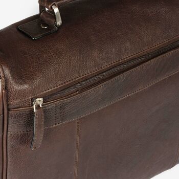 Cartable en cuir marron, Collection Wash Leather - 40x31 cm - Mod.1 4