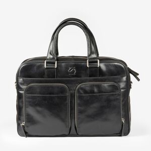 Cartable en cuir noir, Casablanca Leather Collection - 40x27 cm