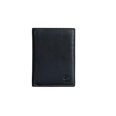 Black leather wallet, Exotic Leather Collection - 8x11 cm - Mod. 4