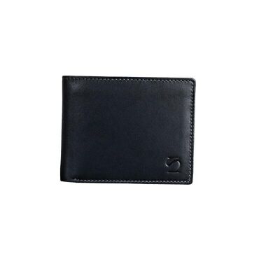 Portafoglio in pelle nera, Collezione Exotic Leather - 11x9 cm - Mod. 2