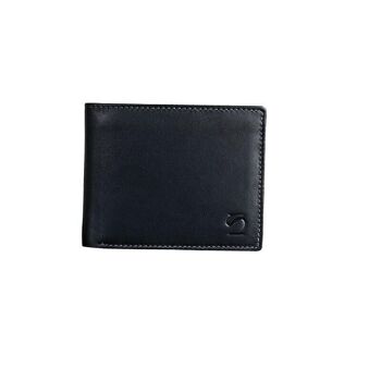 Portefeuille en cuir noir, Collection Cuir Exotique - 11x9 cm - Mod.2 1