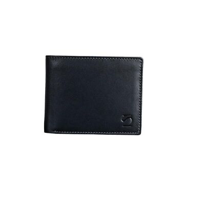 Black leather wallet, Exotic Leather Collection - 11x9 cm - Mod. 2