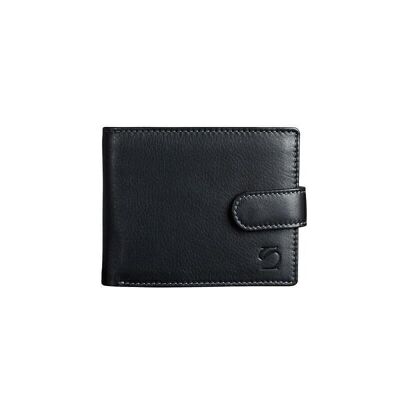 Black leather wallet, Exotic Leather Collection - 11x9 cm - Mod. 1