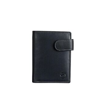 Portefeuille en cuir noir, Collection Cuir Exotique - 8x11 cm - Mod.3 1
