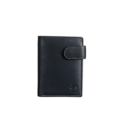 Black leather wallet, Exotic Leather Collection - 8x11 cm - Mod. 3