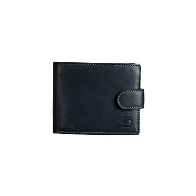 Portefeuille en cuir noir, Collection Cuir Exotique - 11x9,5 cm