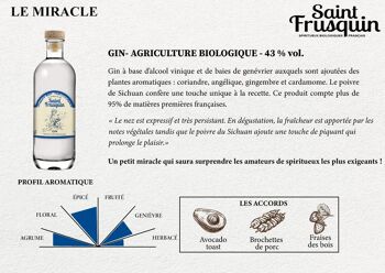 GIN FRANÇAIS BIO - LE MIRACLE DE SAINT-FRUSQUIN - 43% VOL. 70 CL 4