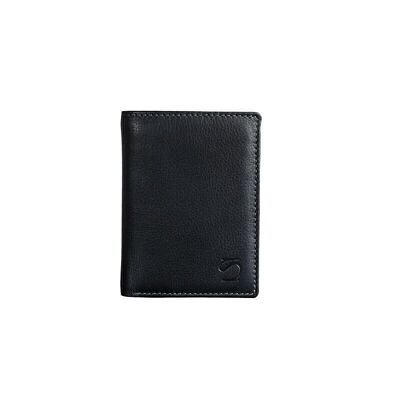 Black leather wallet, Exotic Leather Collection - 7.5x10.5 cm