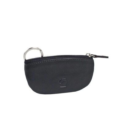 Black leather purse, Exotic Leather Collection - 10.5x8.5 cm