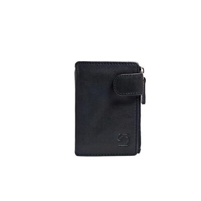 Black leather purse, Exotic Leather Collection - 7.5x11 cm