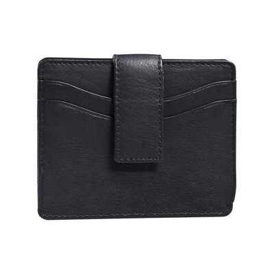 Black leather wallet, Exotic Leather Collection - 8.5x10 cm