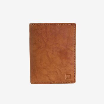 Portefeuille en cuir naturel pour homme, couleur cuir, série ANTIC-NAPPA/LEATHER. DIMENSIONS : 9,5x12,5cm 1