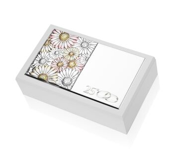 Boîte à bijoux 20x12x6 cm Argent Ligne "Daisy Colors" 25ème Anniversaire 1