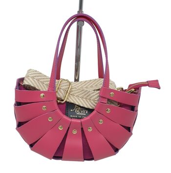 SAC D'ÉTÉ EN CUIR AVEC POCHETTE EN TISSU - B593 FRIDA 8