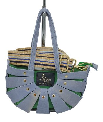 SAC D'ÉTÉ DEMI-LUNE EN CUIR SELLE AVEC CLOUS ET POCHETTE INTERNE EN TISSU AMOVIBLE - B593 FRIDA 15