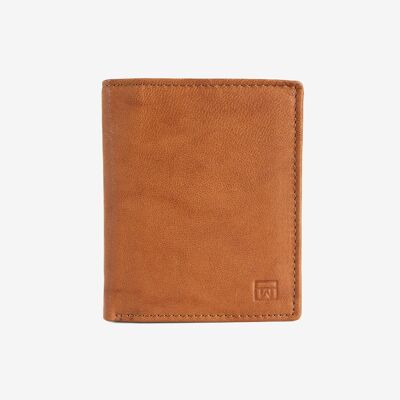 Portefeuille en cuir naturel pour homme, couleur cuir, série ANTIC-NAPPA/LEATHER. DIMENSIONS : 9x11 cm