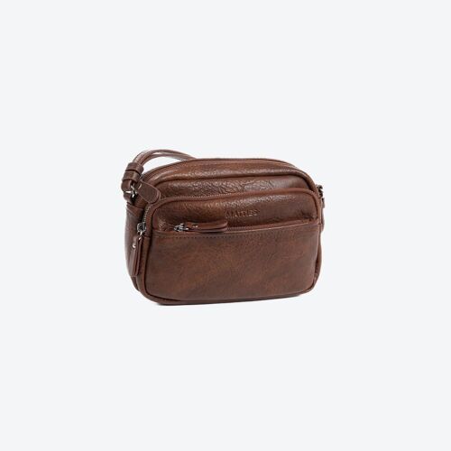 Bolso bandolera pequeño, color marrón, Serie Minibags - 21x14 cm