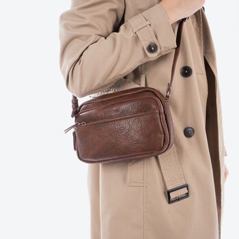 Petit sac à bandoulière, couleur marron, Série Minibags - 21x14 cm 4