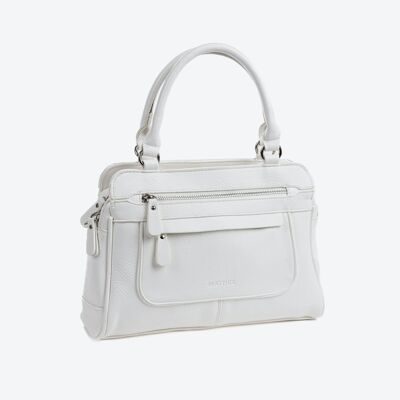Handbag and shoulder bag Classic Series, white color- 32x22x10 cm