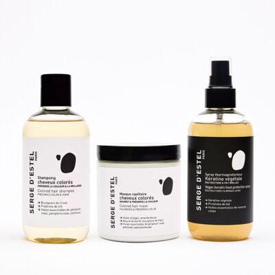 Rituel Capillaire protecteur Cheveux Colorés - 20% de remise (Contient 4 shampoings cheveux colorés 250ml, 4 Masques cheveux colorés 250grs et 4 Sprays Thermo-protecteur 250ml)