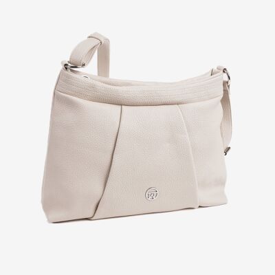 Shoulder bag, beige color, Santany Series. 37x27x11cm