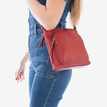 Mini sac pour femme, couleur rouge - 20,5x21x7 cm 3