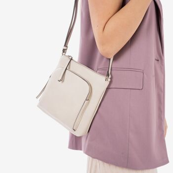 Mini sac pour femme, couleur beige - 20,5x21x7 cm 2