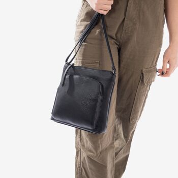 Mini sac pour femme, coloris noir - 20,5x21x7 cm 3